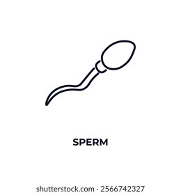 sperm outline icon. Linear vector from health and medical concept. Thin line sperm icon isolated on white background
