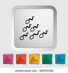 Sperm. Outline icon on the button. Vector illustration.