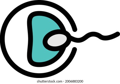 icono de color de línea de vector de esperma