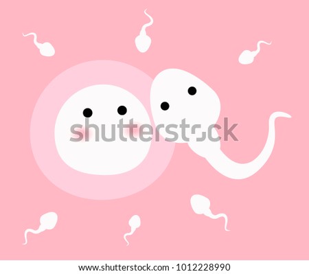 Sperm and ovum cartoon doodle. vector illustration