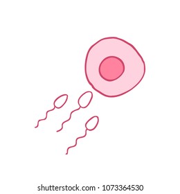 sperm and ovum doodle icon