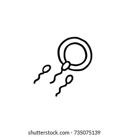 sperm and ovum doodle icon