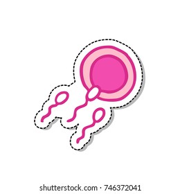 sperm and ovum doodle icon