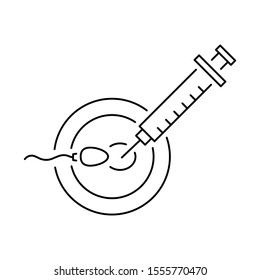 Sperm ovum icon. Simple line, outline vector of artificial insemination icons for ui and ux, website or mobile application
