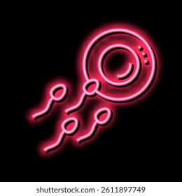 sperm ovum neon light sign vector. sperm ovum sign. isolated symbol illustration