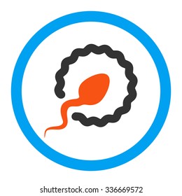 Sperm Penetration vector icon. Style is flat rounded symbol, bright colors, rounded angles, white background.
