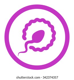Sperm Penetration vector icon. Style is flat rounded symbol, violet color, rounded angles, white background.