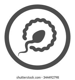 Sperm Penetration vector icon. Style is flat rounded symbol, gray color, rounded angles, white background.
