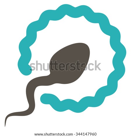 Sperm Penetration vector icon. Style is bicolor flat symbol, grey and cyan colors, rounded angles, white background.