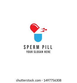 Sperm pill Logo Vector icon illustration