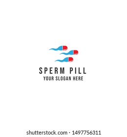 Sperm pill Logo Vector icon illustration