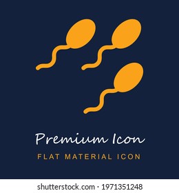 Sperm premium material ui ux isolated vector icon in navy blue and orange colors