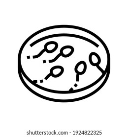 Ikone der Spermienvorbereitung, Vektorgrafik. Spermienvorbereitung isoliertes Kontursymbol