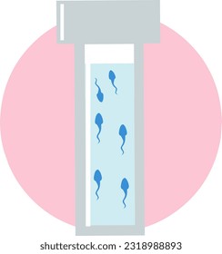 Sperm preparation vector illustration. Perfect for presenting anything about male or female reproduction, insemination or ivf.