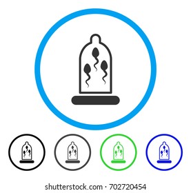 Sperm Protection rounded icon. Vector illustration style is a flat iconic symbol inside a circle, black, gray, blue, green versions. Designed for web and software interfaces.
