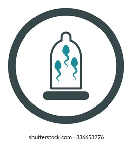 Sperm Protection vector icon. Style is bicolor flat rounded symbol, soft blue colors, rounded angles, white background.