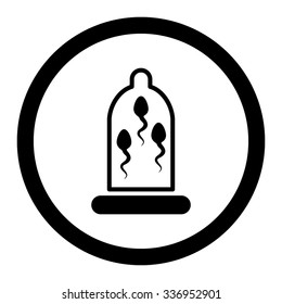 Sperm Protection vector icon. Style is flat rounded symbol, black color, rounded angles, white background.