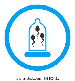 Sperm Protection vector icon. Style is bicolor flat rounded symbol, blue and gray colors, rounded angles, white background.
