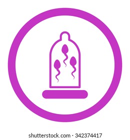 Sperm Protection vector icon. Style is flat rounded symbol, violet color, rounded angles, white background.