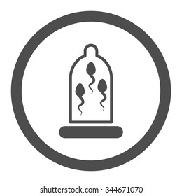 Sperm Protection vector icon. Style is flat rounded symbol, gray color, rounded angles, white background.