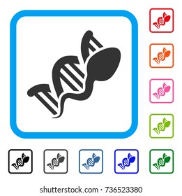 Sperm Replication icon. Flat grey pictogram symbol inside a light blue rounded frame. Black, gray, green, blue, red, orange color versions of Sperm Replication vector.