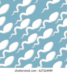 Sperm seamless pattern. Male semen for artificial insemination background. spermatozoon texture