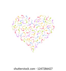 Sperm in the shape of heart. Vector illustration. Pregnancy and reproduction