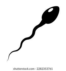 Icono de vector de silueta de esperma aislado en fondo blanco