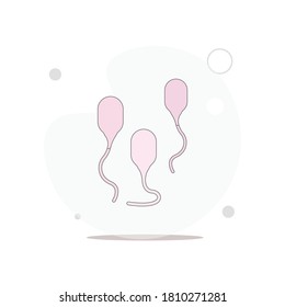 Sperm, Spermatozoa vector flat illustration on white