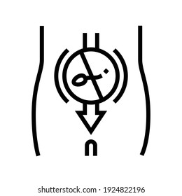 Samensterilisierungslinie-Icon-Vektorgrafik. Sterilisationszeichen der Spermien. isoliertes Kontursymbol