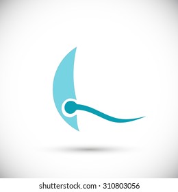 Sperm swimming in shape. Concept of restore the reproductive functions of the body. Isolated vector on white background