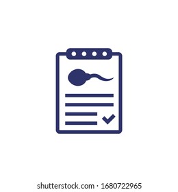 icono de resultados de prueba de esperma en blanco