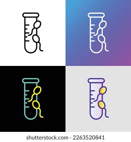 Sperm test thin line icon. Medical analysis. Modern vector illustration for laboratory service.