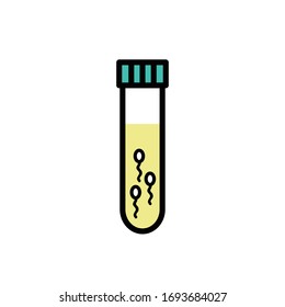 sperm test tube line icon, vector illustration