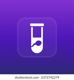 sperm test vector icon with a tube