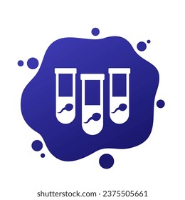 icono de pruebas de esperma, semen en tubos