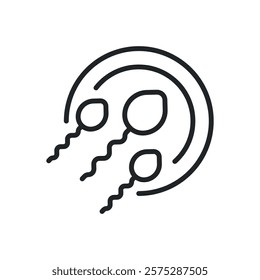 Sperm thin line icons. Perfect pixel on transparent background