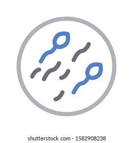 sperm vector color line icon 