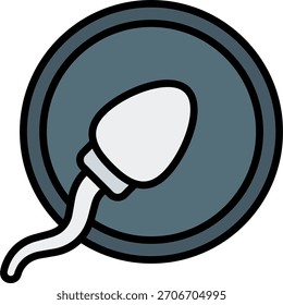 Diseño de Vector de esperma en estilo moderno, concepto de educación sobre sexo seguro y prevención del VIH, ilustración de salud reproductiva. Icono de línea llena