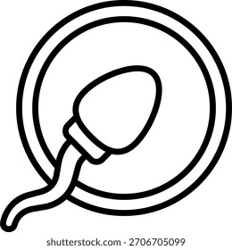 Design de vetor de esperma em estilo moderno, sexo seguro e conceito de educação prevenção do HIV, ilustração de saúde reprodutiva. Ícone de Linha