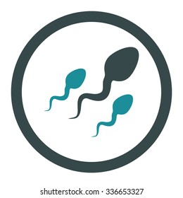 Sperm vector icon. Style is bicolor flat rounded symbol, soft blue colors, rounded angles, white background.
