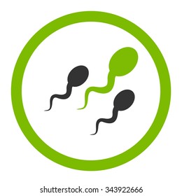 Sperm vector icon. Style is bicolor flat rounded symbol, eco green and gray colors, rounded angles, white background.