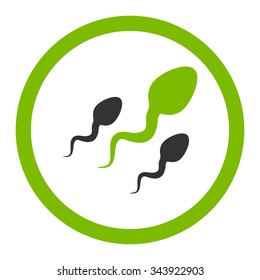 Sperm vector icon. Style is bicolor flat rounded symbol, eco green and gray colors, rounded angles, white background.