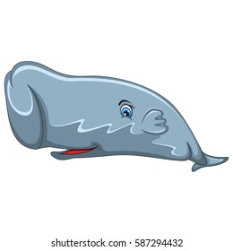Sperm Whale cartoon vector illustration