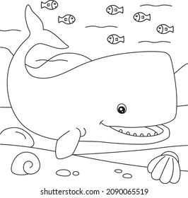 Sperm Whale Coloring Page for Kids