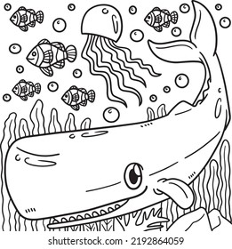 Sperm Whale Coloring Page for Kids