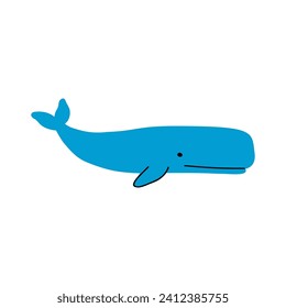 Sperm whale icon isolated flat vector illustration.