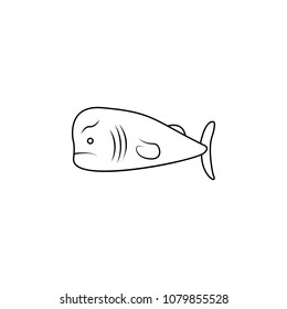 sperm whale illustration. Element of sea animal for mobile concept and web apps. Thin line sperm whale illustration can be used for web and mobile. Premium icon