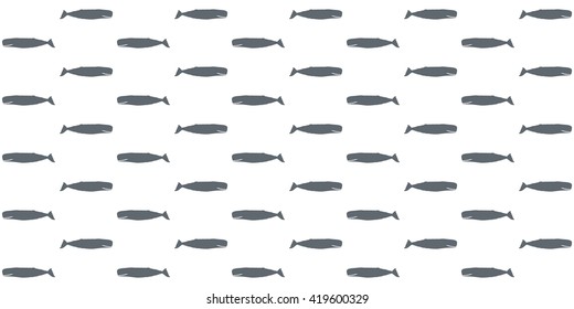 The sperm whale seamless pattern