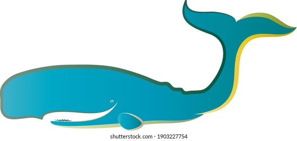 Sperm whale as a symbol for marine animals - logo for environmental and nature protection 